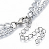 Zinc Alloy Double Layer Necklaces NJEW-N047-003-RS-5