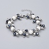 Glass Pearl Charm Bracelets BJEW-JB04648-2