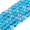 Electroplate Transparent Glass Beads Strands EGLA-Q132-4MM-A04-1