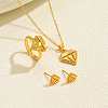 Diamond Brass Stud Earrings & Pendant Necklaces & Rings Sets for Women YM9426-2