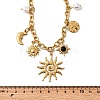 304 Stainless Steel Resin & Plastic Pearl Sun Pendant Bib Necklaces NJEW-H073-01G-5