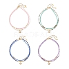 2Pcs 2 Style Alloy Sun with Evil Eye Pendant Necklaces Set NJEW-JN04116-1