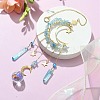 Moon & Star Brass Hanging Ornaments HJEW-TA00095-02-2