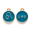 Alloy Enamel Pendants X-ENAM-S124-01B-05G-1