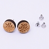 Natural Wood Stud Earrings EJEW-WH0005-03D-1