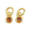 Brass Pave Cubic Zirconia Charms CU-CBA3D67-13G-2