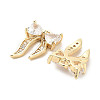 Brass Micro Pave Clear Cubic Zirconia Charms KK-C054-14G-2