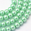 Baking Painted Pearlized Glass Pearl Round Bead Strands X-HY-Q003-6mm-63-1