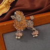 Poodle Alloy Rhinestone Brooches JEWB-Q006-01A-1