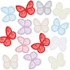 64Pcs 8 Colors  Butterfly Organgza Lace Embroidery Ornament Accessories DIY-GF0006-89-3