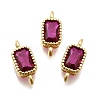 Real 18K Gold Plated Brass Micro Pave Cubic Zirconia Links Connectors ZIRC-L100-009G-08-1