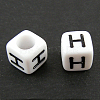 Letter Acrylic European Beads OPDL-R050-10mm-H-1