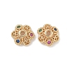 Brass Micro Pave Cubic Zirconia Bead Caps ZIRC-F141-13G-1