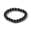 Natural Obsidian Stretch Beaded Bracelets G-A185-01A-3