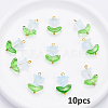 10Pcs Glass Pendants PALLOY-YW00040-06-1