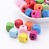 Dyed Natural Wood Beads X-WOOD-R249-063-1