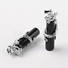 Tube Natural Dyed & Heated Black Agate Pendants G-L455-H01-2