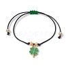 Alloy Enamel Clover Charm Bracelet BJEW-JB09962-3