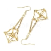 304 Stainless Steel Macrame Pouch Empty Stone Holder Dangle Earring Findings EJEW-JE05811-01-4