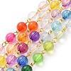 Handmade Rainbow Color Transparent Acrylic Bead Chains AJEW-JB01140-01-1