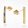 Brass Micro Pave Cubic Zirconia Ear Studs EJEW-S201-43-1