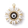 Handmade Polymer Clay and Evil Eye Lampwork and Glass Round Pendants PALLOY-MZ00638-01-1