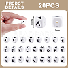 20Pcs White Cube Letter Silicone Beads 12x12x12mm Square Dice Alphabet Beads with 2mm Hole Spacer Loose Letter Beads for Bracelet Necklace Jewelry Making JX432B-2