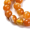 Natural Striped Agate/Banded Agate Beads Strands G-H037-A02-01-4