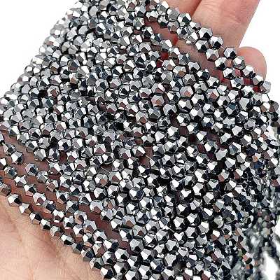 Transparent Electroplate Glass Beads Strands X-EGLA-A039-T3mm-UA05-1