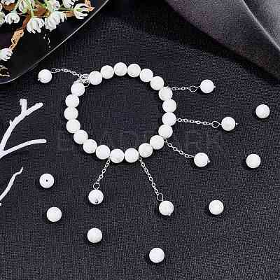 Frosted Round Natural Magnesite Beads Strands G-AR0003-23-1