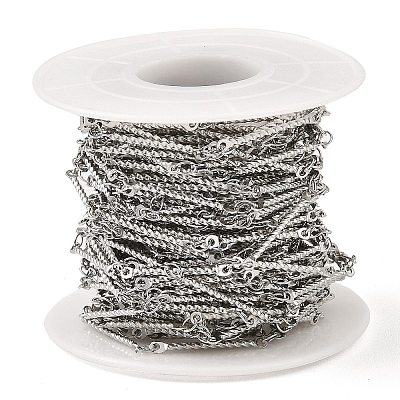 Tarnish Resistant 304 Stainless Steel Twist Link Chains CHS-G025-16P-1