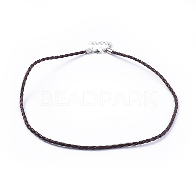 Trendy Braided Imitation Leather Necklace Making X-NJEW-S105-002-1