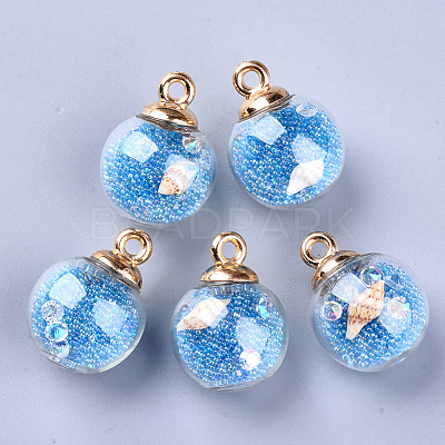 Transparent Glass Globe Pendants X-GLAA-S181-06G-1