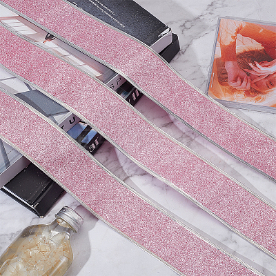 Sparkle Wired Edge Polyester Ribbon OCOR-WH0071-026C-1