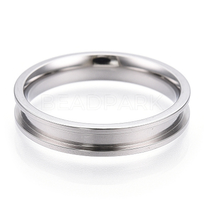 201 Stainless Steel Grooved Finger Ring Settings RJEW-TAC0017-4mm-03A-1