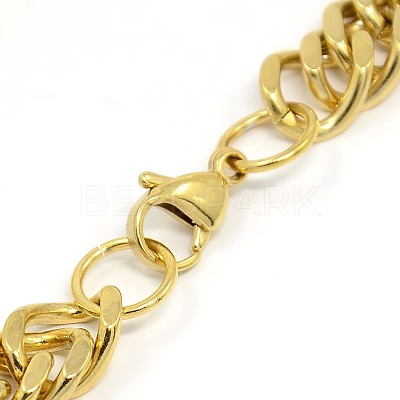 Fashionable 304 Stainless Steel Cuban Link Chain Bracelets STAS-A028-B064-1