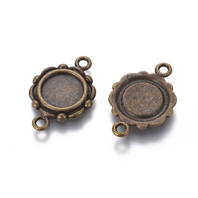 Tibetan Style Link Cabochon Bezel Settings TIBEP-0578-AB-LF-1