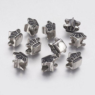 Ion Plating(IP) 304 Stainless Steel European Beads Enamel Settings STAS-J022-088AS-1