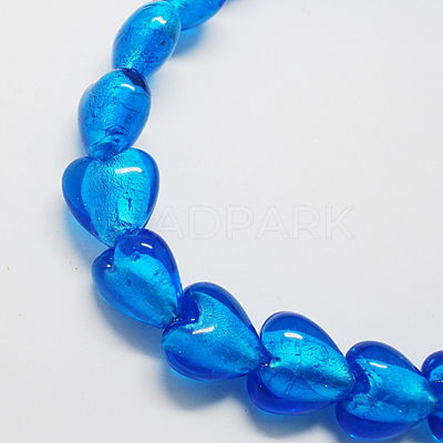 Handmade Silver Foil Glass Beads FOIL-R050-12x8mm-5-1