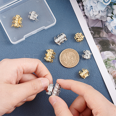 8 Sets 4 Styles Brass Box Clasps KK-AR0002-89-1