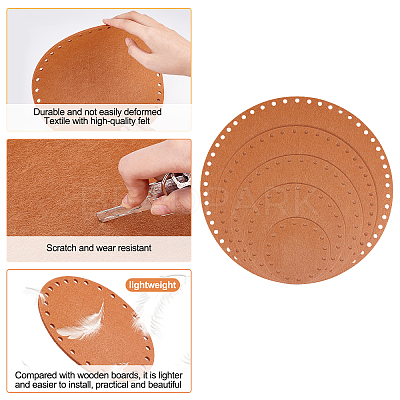 10 Pcs 5 Style Flat Round Felt Fabric DIY-PH0009-24D-1