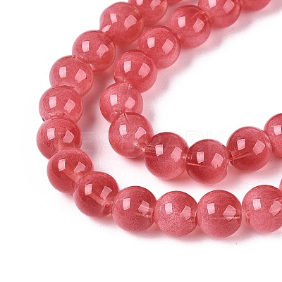 Transparent Glass Imitation Cat Eye Beads Strands GLAA-Q110-01B-12-1