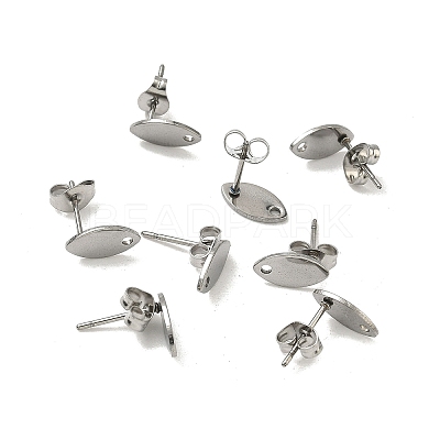 Non-Tarnish 304 Stainless Steel Stud Earring Findings STAS-R063-36-1