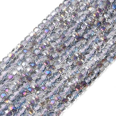 Electroplate Glass Beads Strands GLAA-Q105-03V-1