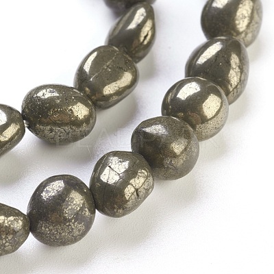 Natural Pyrite Beads Strands G-F575-01D-1