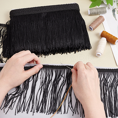 10 Yards Polyester Tassel Ribbon OCOR-WH0078-133-1