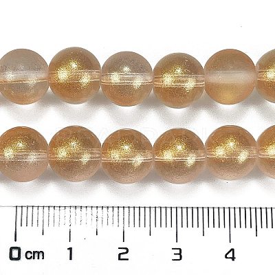 Frosted Transparent Glass Bead Strands GLAA-P065-10mm-02-1
