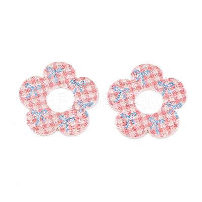 Flower Theme Printed Acrylic Pendants OACR-T028-06D-1