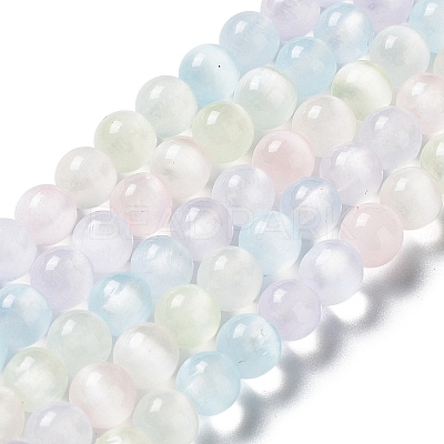Natural Selenite Beads Strands G-D071-01A-1