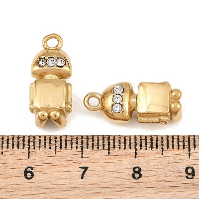 304 Stainless Steel Rhinestone Pendants RB-CBA02E8-04G-1